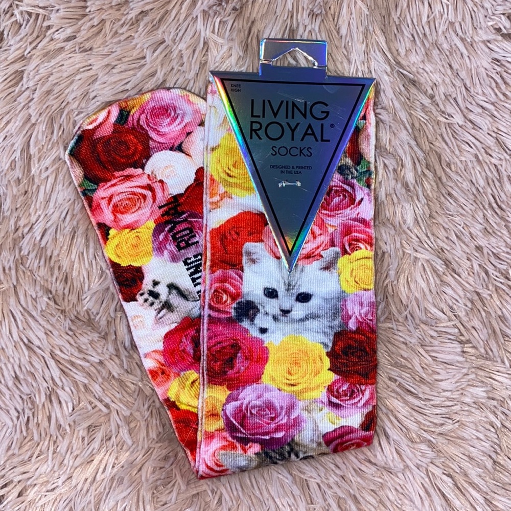 Living Royal floral cat socks